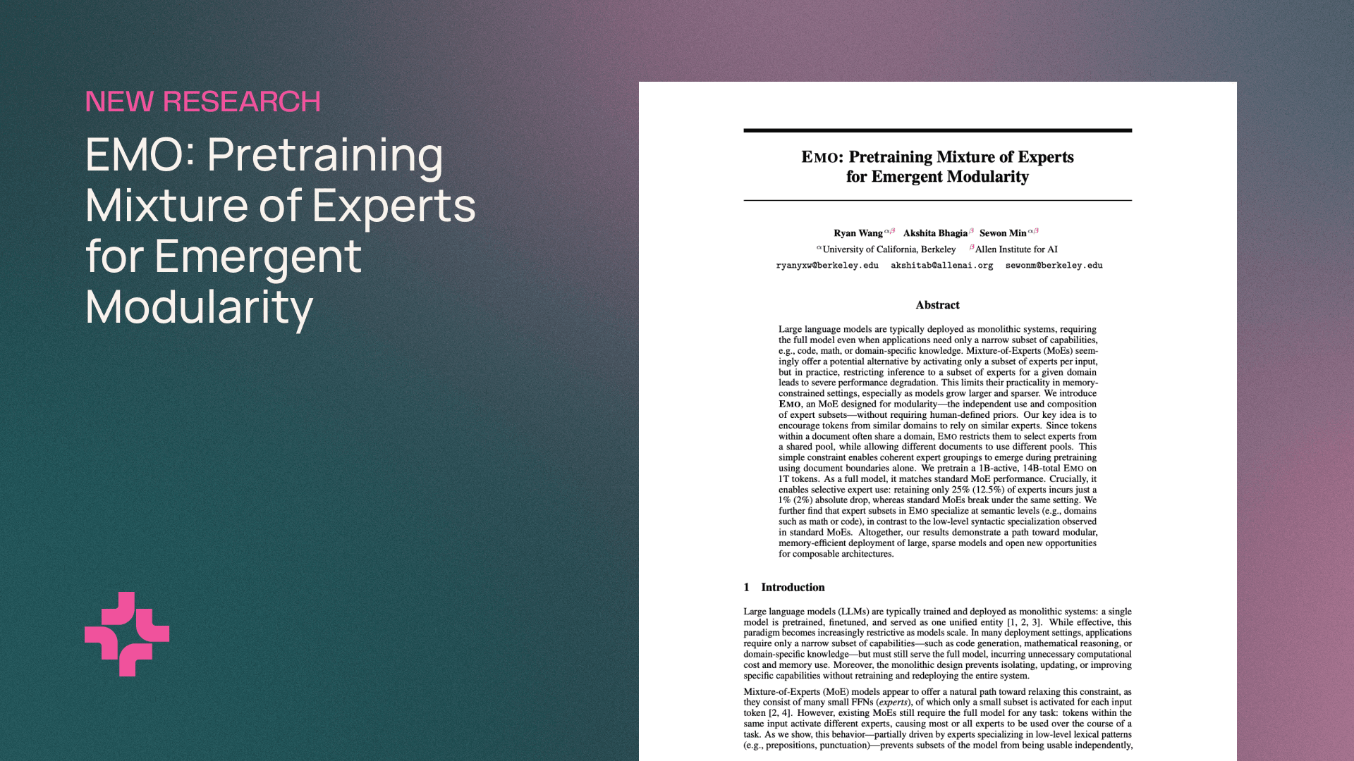 EMO: Pretraining mixture of experts for emergent modularity — image 2